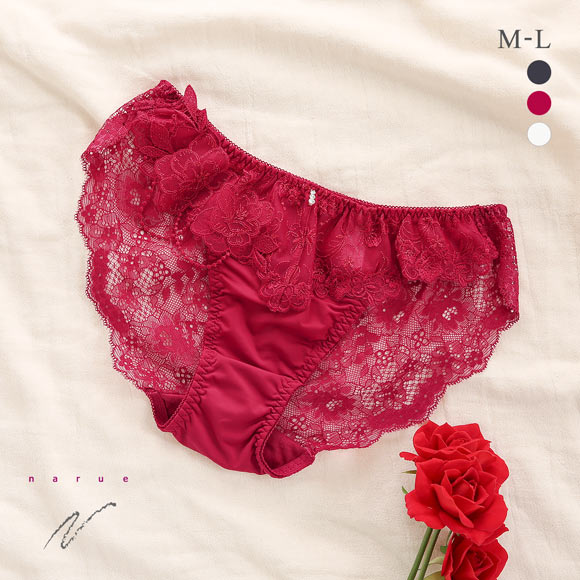 ナルエー ランジェリー ブルームクチュール バックレース ショーツ 総レース フルバック NARUE