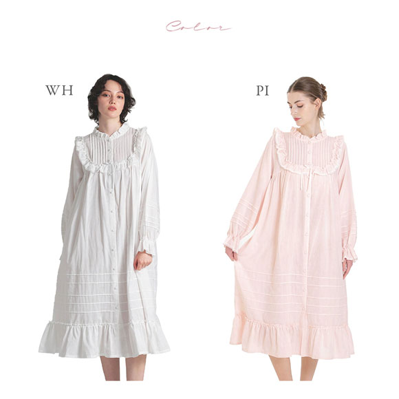 ナルエー NARUE パジャマ 50/ダブルガーゼクラシカルナイトドレス