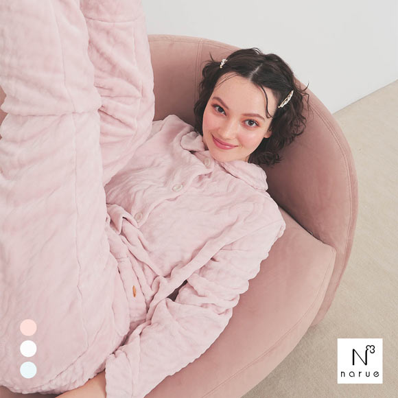 ナルエー パジャマ ソフティースノーケーブルシャツパジャマ ルームウェア 上下セット 長袖 NARUE