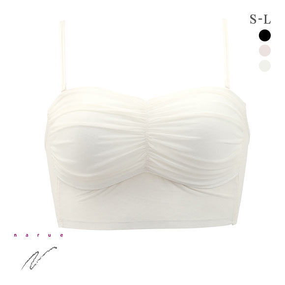 ナルエー ランジェリー チュール チューブトップ カップ付き ノンワイヤー ストラップレス