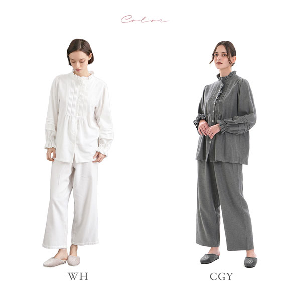 ナルエー パジャマ コットンフランネルシュクレフリルパジャマ ルーム