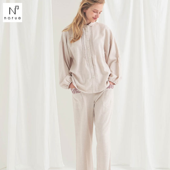 ナルエー パジャマ コットンフランネルウインターベリーパジャマ ルームウェア 上下セット 長袖 ロングパンツ NARUE