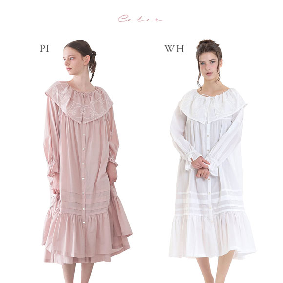 ナルエー パジャマ 60ローンフローラドレス ドレス ルームウェア ネグリジェ 長袖 綿100％ レディース NARUE