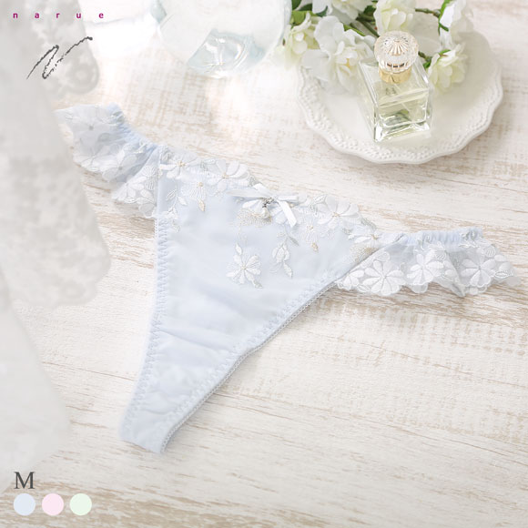 ナルエー ランジェリー マーガレット Tバックショーツ M タンガ ソング レース 単品 NARUE