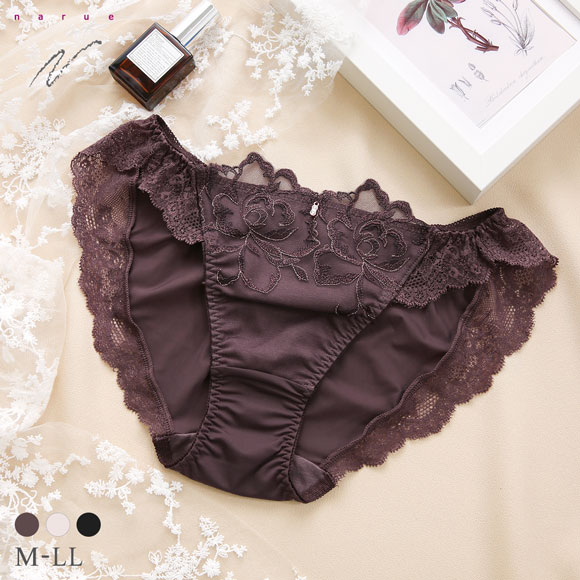 ナルエー ランジェリー ロゼリュクス ショーツ M L LL スタンダード ノーマル ビキニ バックレース 単品 大きいサイズ NARUE