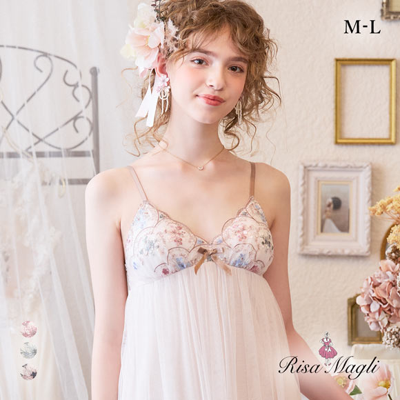 リサマリ フェリーチェ カップ付き マキシワンピース ランジェリー Risa Magli