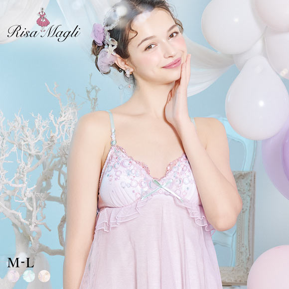 リサマリ アンチェ カップ付き キャミソール ミニスリップ ランジェリー Risa Magli