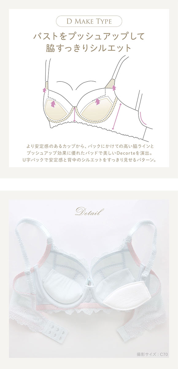 リサマリ レーヌ フロリタ ブラジャー EF 脇高ブラ 大きいサイズ Risa Magli Reine