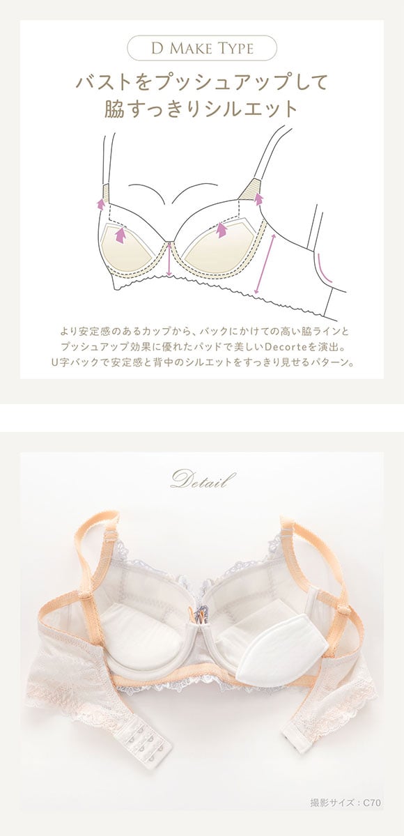 リサマリ レーヌ ジェシー ブラジャー DEF 脇高ブラ 大きいサイズ Risa Magli Reine