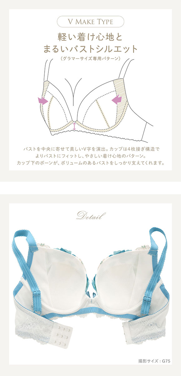 risaさん専用品② リサマリ Risa Magli レーヌ Reine セレスト 3/4カップ ブラジャー GHI