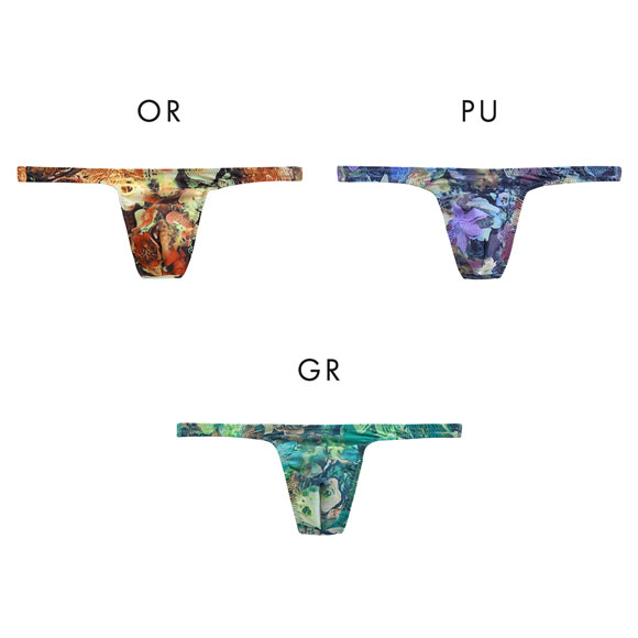 ナルズ Nars 絵画調 フラワープリント ローライズ Tバック ビキニ M メンズ 前とじ