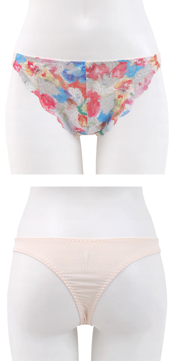 ビーオーエヌ 脇高ノンワイヤーブラ とろRich 花柄プリント シリーズ ショーツ Tバック M L 大きいサイズ