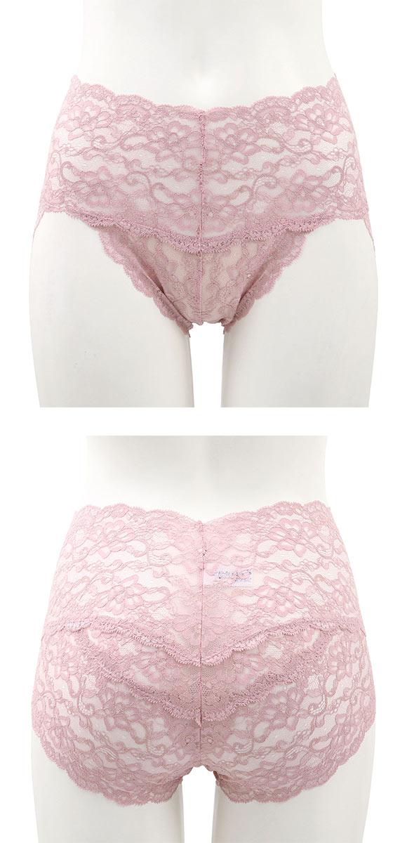 ボンレヴェール BonRevaire 総レース スタンダード ショーツ 深め ハイウエスト M L 日本製 単品