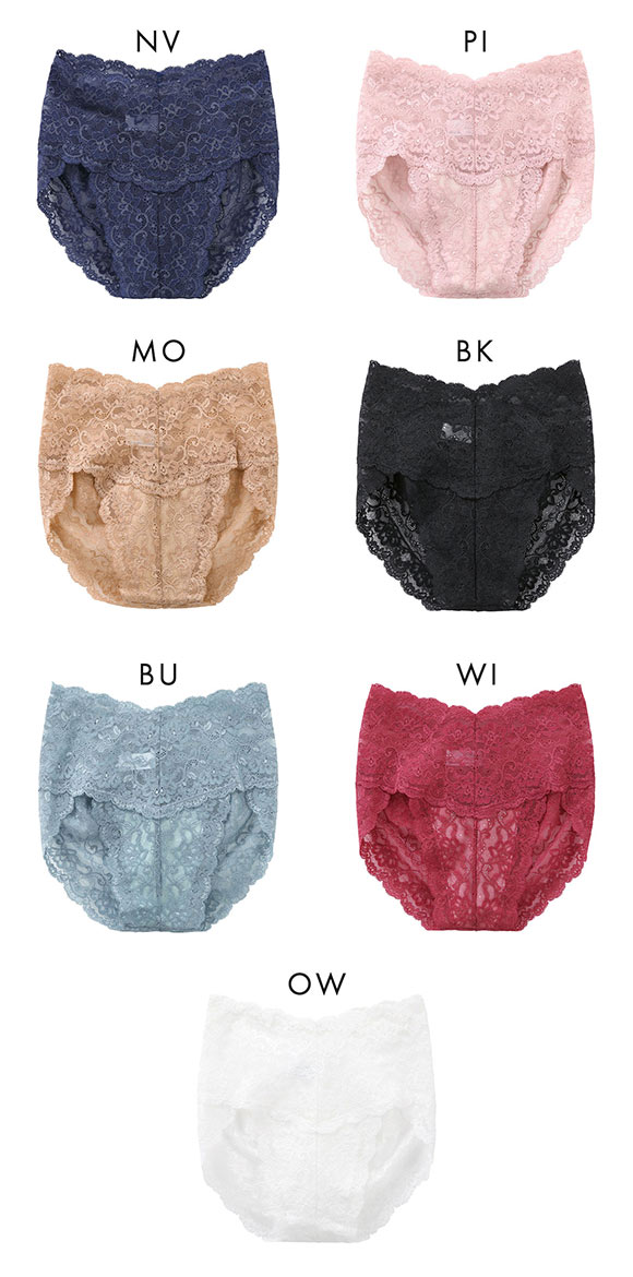 ボンレヴェール BonRevaire 総レース スタンダード ショーツ 深め ハイウエスト M L 日本製 単品