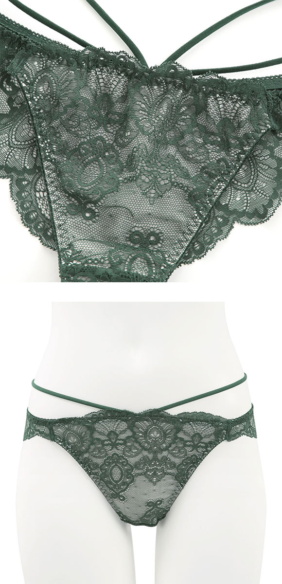 オールレース ヌーディーコード ペア ショーツ Tバック 総レース