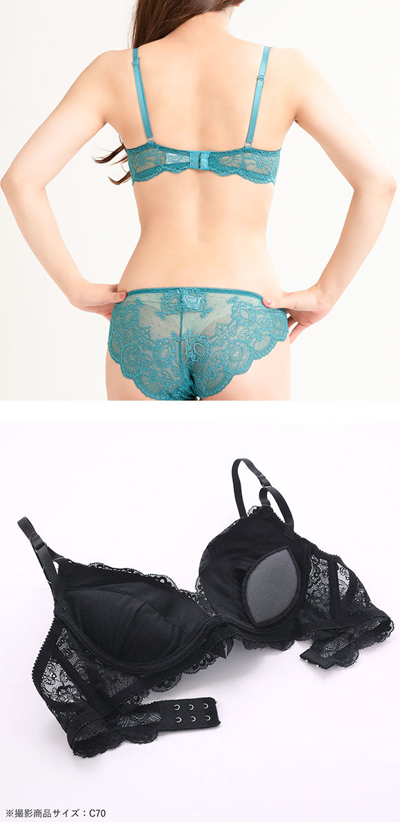 総レース ブラジャー ショーツ Tバック 3点セット BCDEF 大きいサイズ
