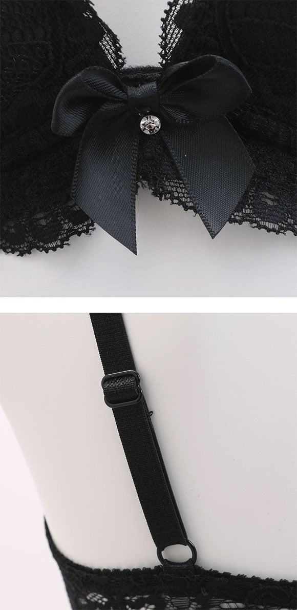 総レース ブラジャー ショーツ Tバック 3点セット BCDEF 大きいサイズ