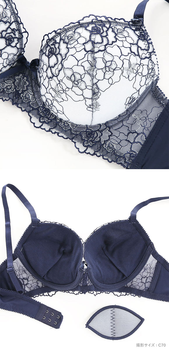 ローズ ラメレース ブラジャー ショーツ セット Tバック 3点セット BCDEF 大きいサイズ