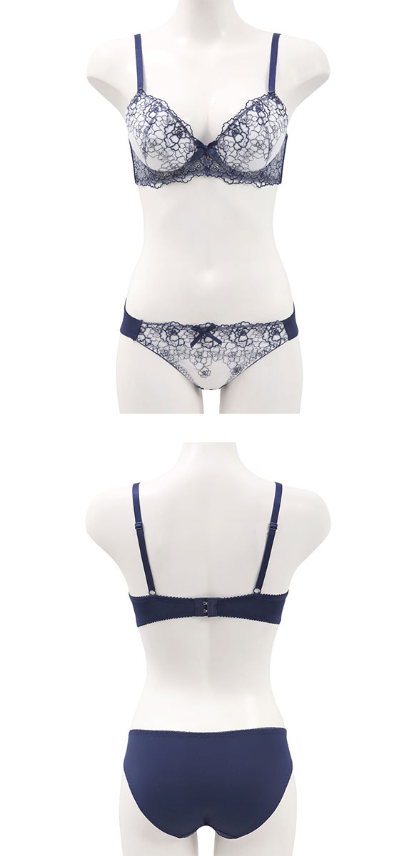 ローズ ラメレース ブラジャー ショーツ セット Tバック 3点セット