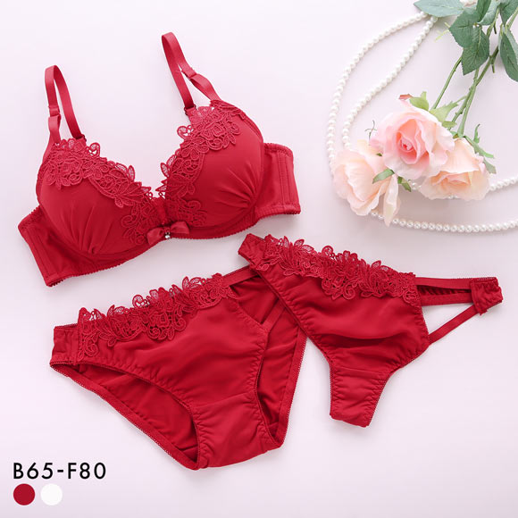 シフォンケミカル ブラジャー ショーツ セット Tバック 3点セット BCDEF 大きいサイズ