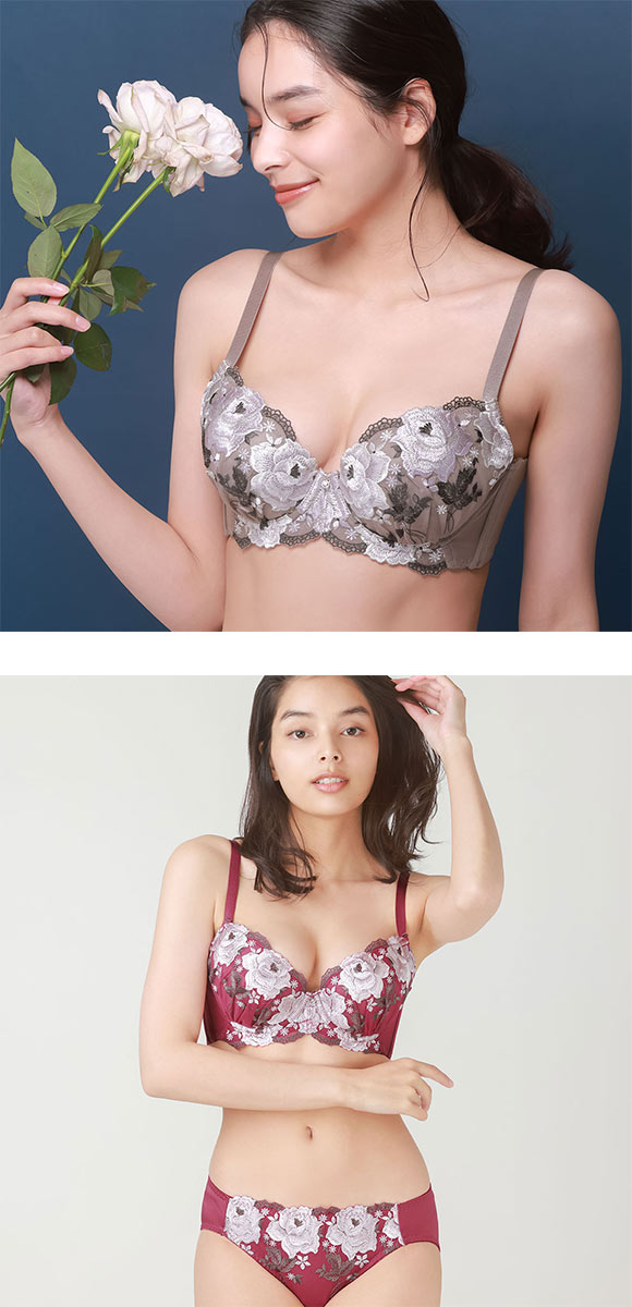 ビーオーエヌ bon 美胸 脇寄せ バストメイクブラ ブリリアントローズ レース ブラジャー ショーツ セット BCDEF