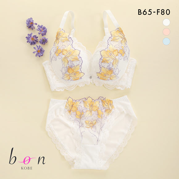 ビーオーエヌ bon 脇スッキリバストメイクブラ カシュクール アイランドフラワー シリーズ 脇高 ブラジャー ショーツ セット BCDEF 脇肉