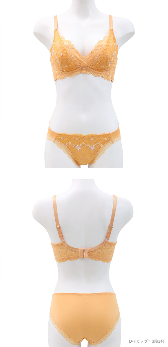 ビーオーエヌ bon フェミニン フラワー カシュクール シリーズ 脇高 ブラジャー ショーツ セット BCDEF 脇肉