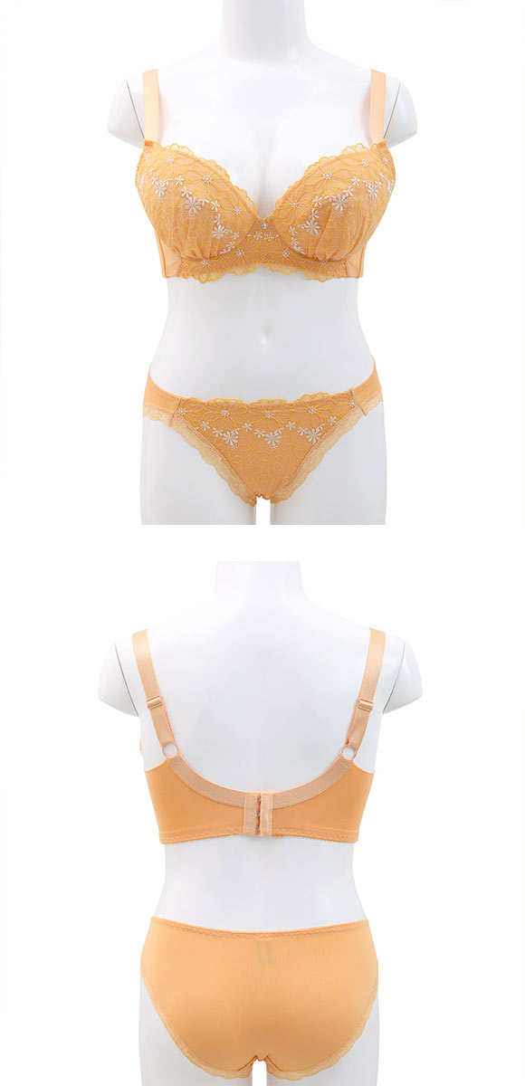 ビーオーエヌ bon フェミニン フラワー カシュクール シリーズ 脇高 ブラジャー ショーツ セット GHI 大きいサイズ 脇すっきり 脇肉