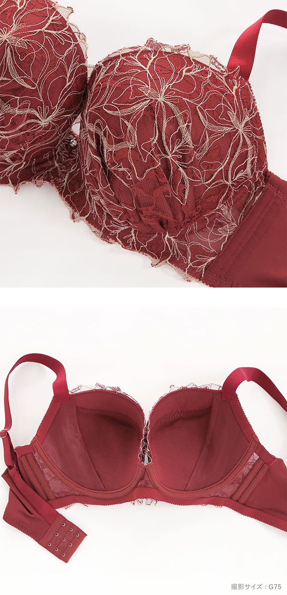 ビーオーエヌ エレガンスフラワー シリーズ 脇高 ブラジャー ショーツ セット GHI 大きいサイズ 脇すっきり 脇肉 bon