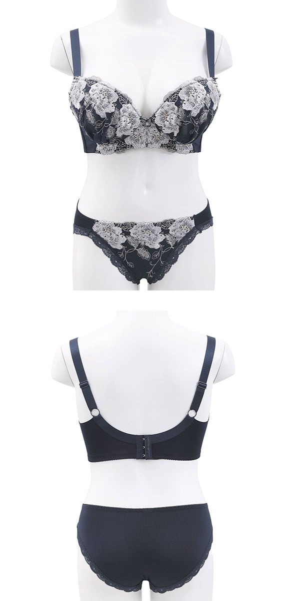 ビーオーエヌ 脇スッキリバストメイクブラ 花柄 カシュクール シリーズ 脇高 ブラジャー ショーツ セット GHI 大きいサイズ 脇すっきり 脇肉