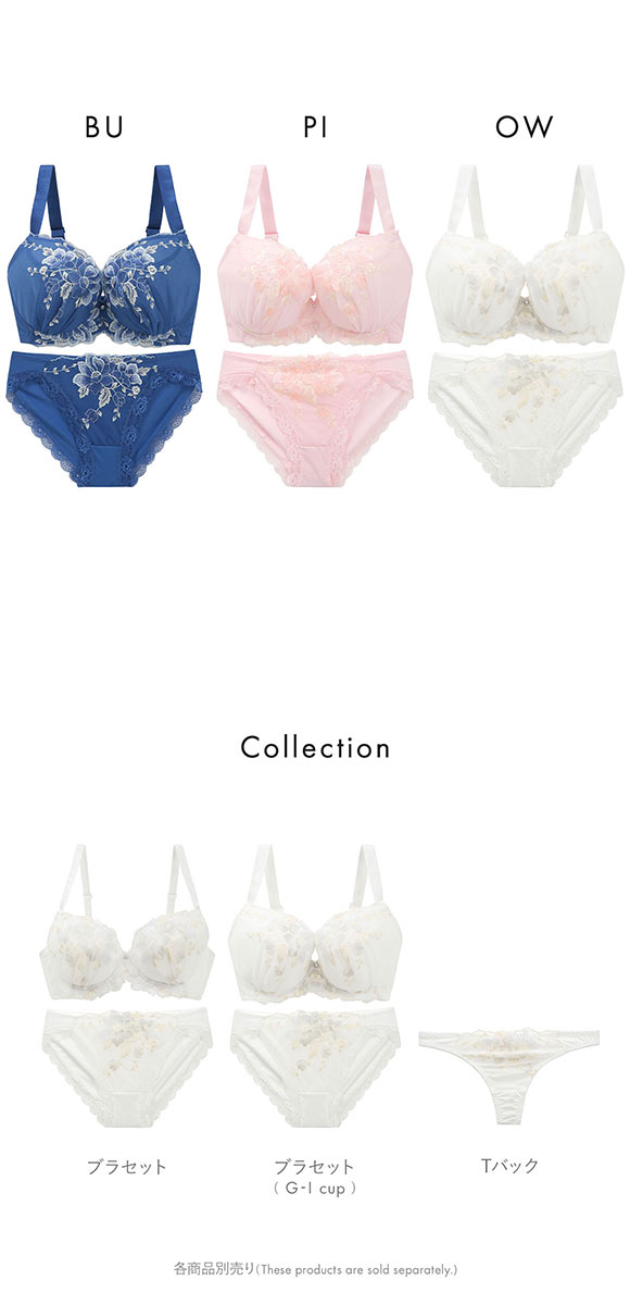 ビーオーエヌ 美胸 脇寄せ バストメイクブラ ペールフラワー シリーズ ブラジャー ショーツ セット GHI 脇すっきり グラマー bon