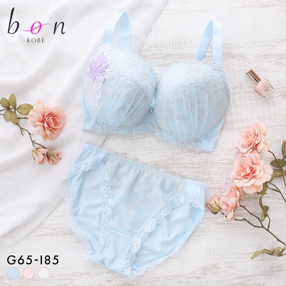 ビーオーエヌ 美胸 脇寄せ バストメイクブラ 大輪のバラ シリーズ ブラジャー ショーツ セット GHI 脇すっきり グラマー bon