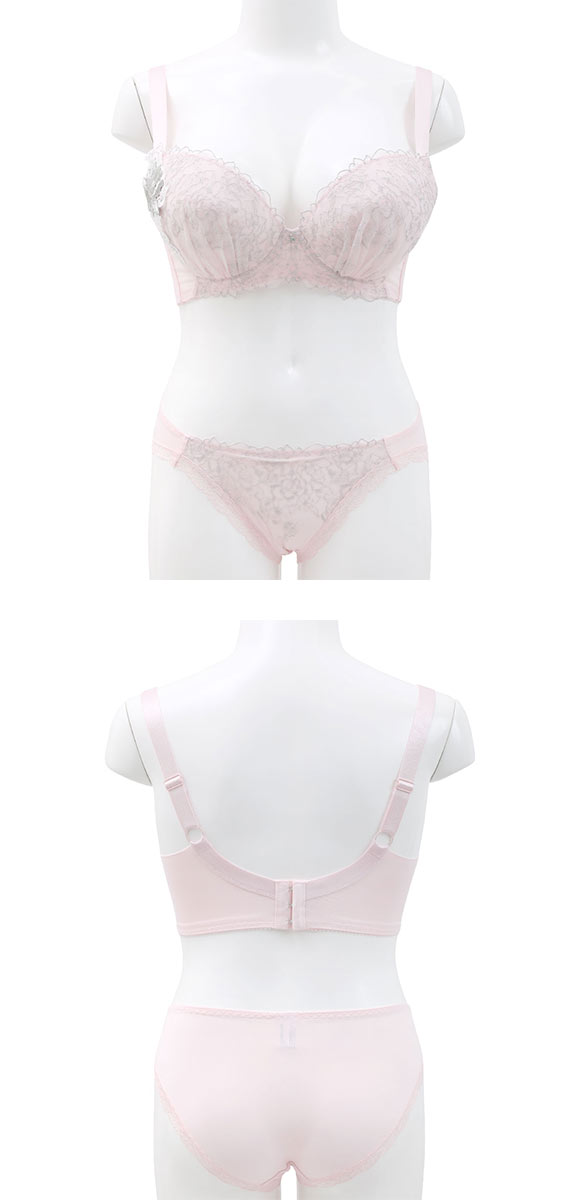 ビーオーエヌ 美胸 脇寄せ バストメイクブラ 大輪のバラ シリーズ ブラジャー ショーツ セット GHI 脇すっきり グラマー bon