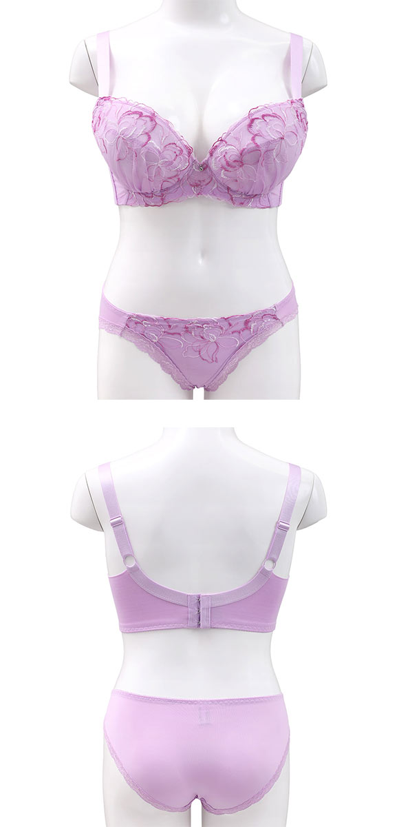 ビーオーエヌ エフォートレスフラワー シリーズ 脇高 ブラジャー ショーツ セット GHI 大きいサイズ 脇すっきり 脇肉 bon