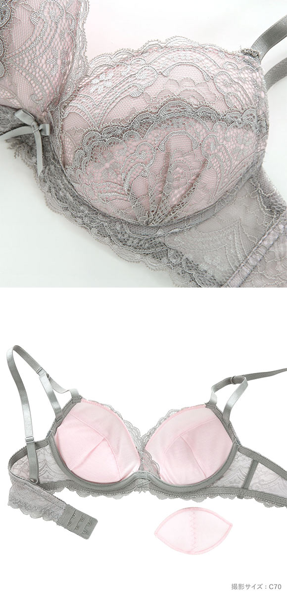 カシュクール 総レース ブラジャー ショーツ Tバック 3点セット BCDEF 大きいサイズ バックレース