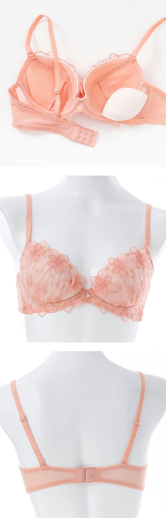 パリーゼ ブーケアップリケ ブラジャー BCD まる胸 ナチュラル Palissee