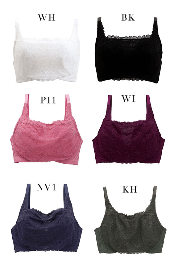 パリーゼ Palissee 大きな胸を小さく見せるブラ 脇高 脇肉 胸元カバー ブラジャー DEF 総レース 大きいサイズ