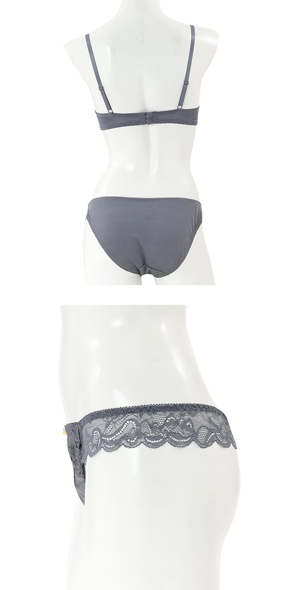 プチマリー マカロニコードローズケミカル ブラジャー ショーツ Tバック 3点セット ABCD petit marie BLACK