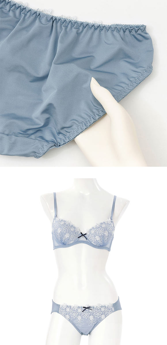 プチマリー ラメフラワー ブラセット モールド EF ブラジャー ショーツ セット 大きいサイズ petit marie WHIT