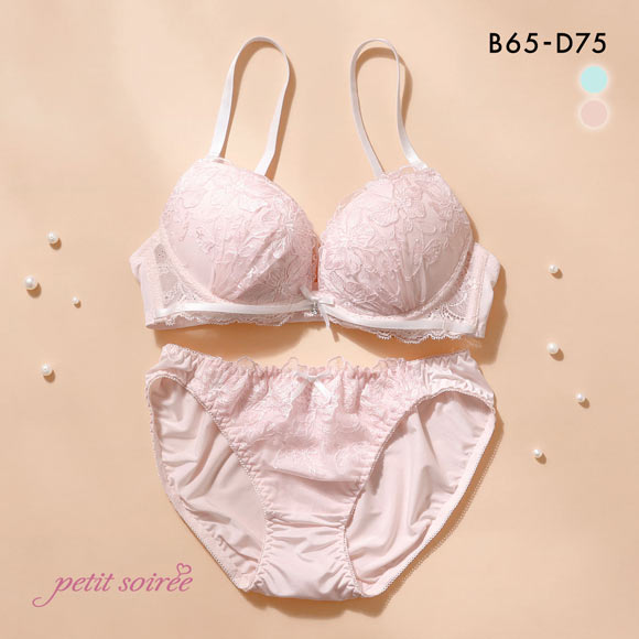 プチソワレ パステルフラワー ブラセット BCD ブラジャー ショーツ セット petit soiree