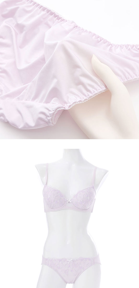プチマリー ガーリーバタフライレース ブラセット ブラジャー ショーツ セット ABCD petit marie WHITE