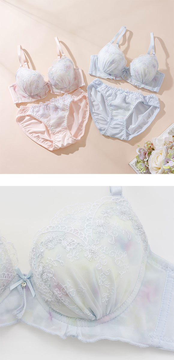 プチソワレ ブラセット プリントラメレース ブラジャー ショーツ セット ABCDEF petit soiree