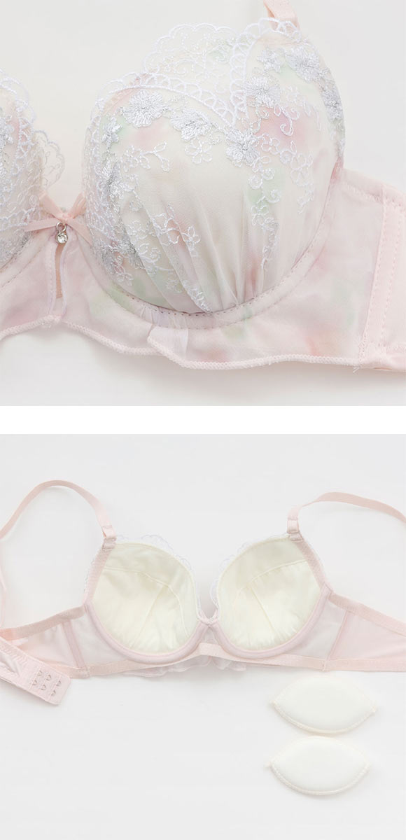 プチソワレ ブラセット プリントラメレース ブラジャー ショーツ セット ABCDEF petit soiree