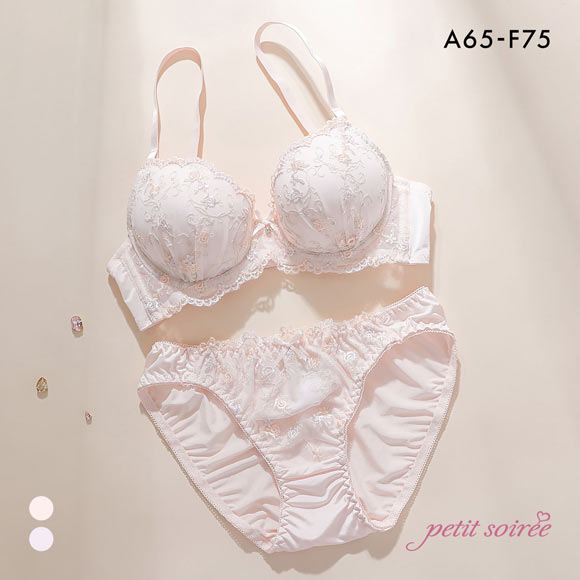 新品　サルート　薔薇刺繍　ブラジャーF75ソングL　セット　ローズ色 新品 サルート 薔薇刺繍 ブラジャーF75ソングL セット ローズ色