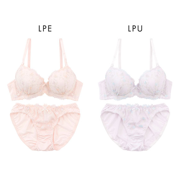 プチソワレ ローズガーデン ブラセット ABCDEF ブラジャー ショーツ セット 花柄 ラメ刺繍 まる胸 大きいサイズ petit soiree
