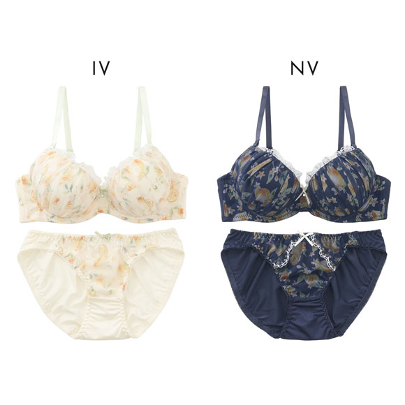 プチマリー シアーレモネード ブラセット ABCDEF ブラジャー ショーツ セット プリント petit marie WHITE