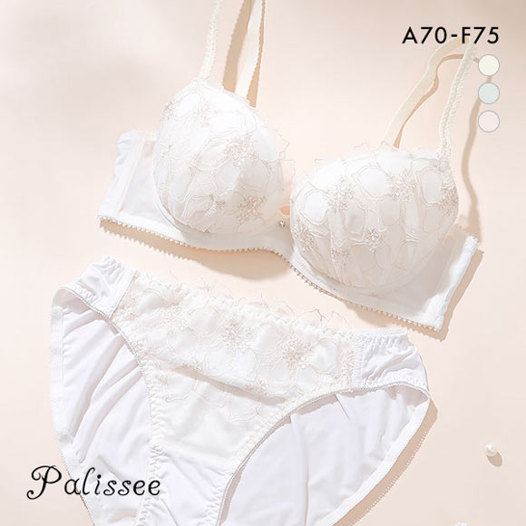 パリーゼ Palissee ペールフローラル ブラジャー ショーツ セット ナイスフィット 花柄ラメ刺繍 ABCDEF