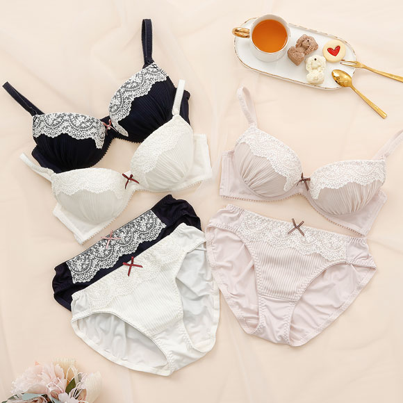 パリーゼ スウィートプリーツ ブラセット ABCDEF ブラジャー ショーツ セット ナイスフィット Palissee