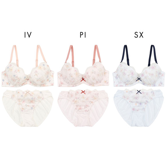 パリーゼ アムールフルール ブラセット ABCDEF ブラジャー ショーツ セット ナイスフィット プリント 花柄刺繍 ラメ Palissee