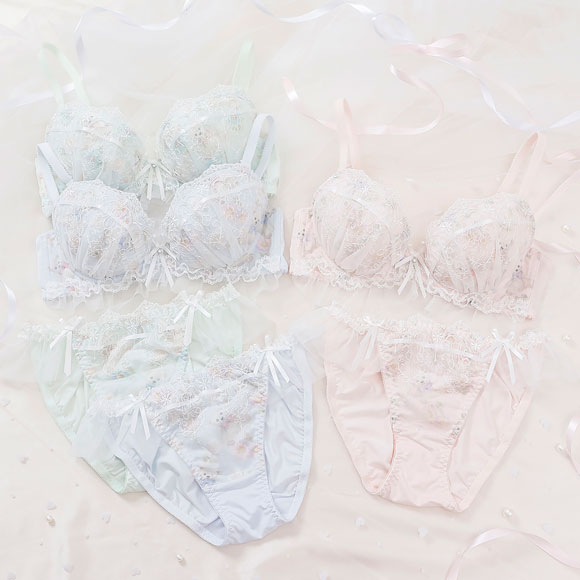 パリーゼ fairy bear ブラセット ABCDEF ブラジャー ショーツ セット 夢の国のくま プリント まる胸 ナイスフィット Palissee